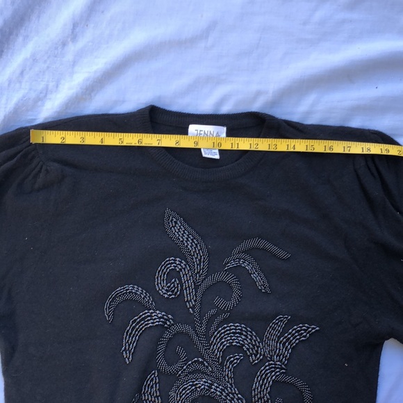 Black wool top with sequence - Picture 6 of 10